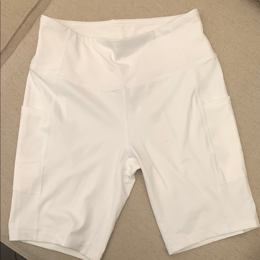 Baleaf White Bike Shorts Lightweight Elastic Waist